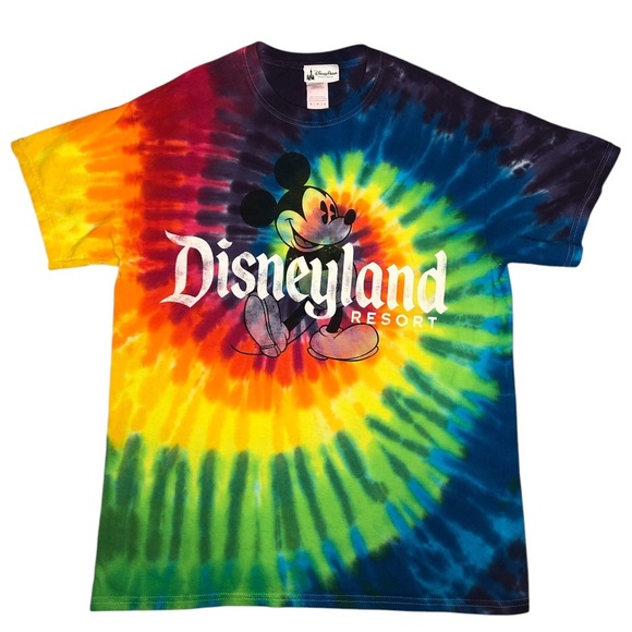Disney Parks Resort Mickey Mouse Rainbow Tie Dye Shirt | Size Medium - Picture 1 of 4